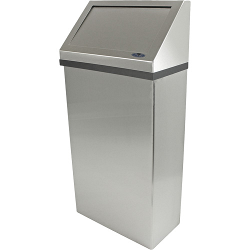Wall Mounted Waste Receptacle, Stainless Steel, 13.2 US gal. St. Lawrence Industrial & Safety Supply