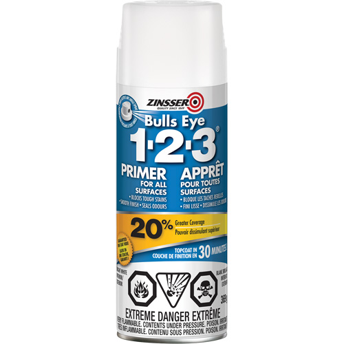 Appr&ecirc;t &agrave; base d'eau Bulls Eye 1-2-3, Canette a&eacute;rosol, Blanc St. Lawrence Industrial & Safety Supply