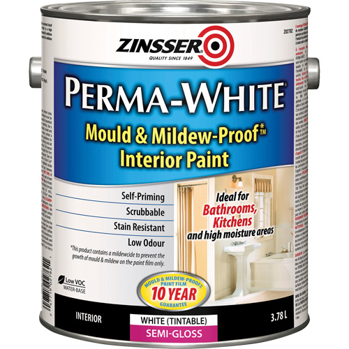 Perma-White&reg; Mold & Mildew-Proof Interior Paint, 3.78 L, Gallon, White St. Lawrence Industrial & Safety Supply