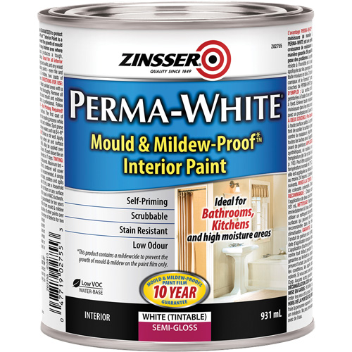 Peinture int&eacute;rieure Mold & Mildew-Proof Perma-White, 931 ml, Canette, Blanc St. Lawrence Industrial & Safety Supply