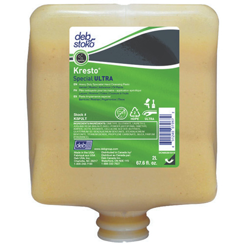 Recharge de nettoyant pour les mains Kresto Special Ultra, P&acirc;te, 2 L, Cartouche en plastique, Fraîcheur St. Lawrence Industrial & Safety Supply