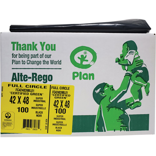 Full Circle Super Industrial Garbage Bags, Biodegradable, X-Strong, 48" L x 42" W, 1.5 mils Thick St. Lawrence Industrial & Safety Supply