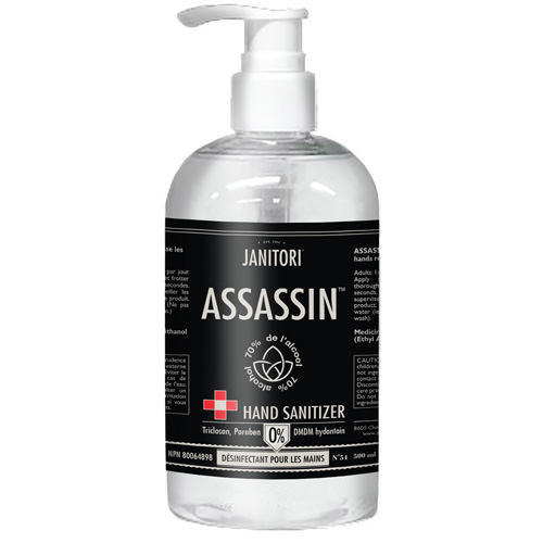 D&eacute;sinfectant pour les mains 54 Assassin, 500 ml, Bouteille &agrave; pompe, 70 % alcool St. Lawrence Industrial & Safety Supply