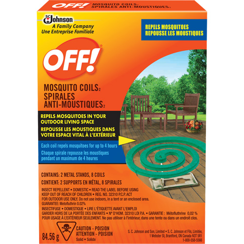 OFF! Mosquito Repellent Coils, DEET Free, Coil, 84.56 g St. Lawrence Industrial & Safety Supply