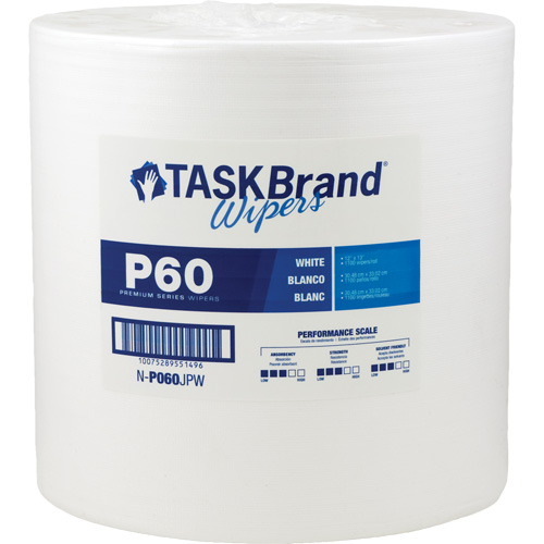 Chiffons de premi&egrave;re qualit&eacute; P60 TaskBrand, Tout usage, 13" lo x 12" la St. Lawrence Industrial & Safety Supply