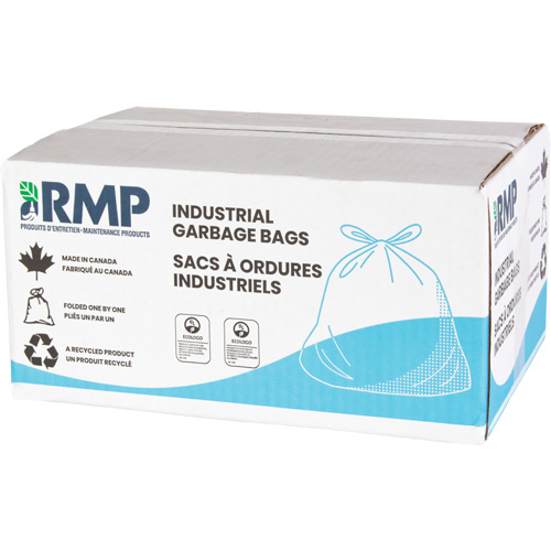 Industrial Garbage Bags, Strong, 26" W x 36" L, 0.9 mils, Black, 45 L (12 Gal.) Capacity St. Lawrence Industrial & Safety Supply