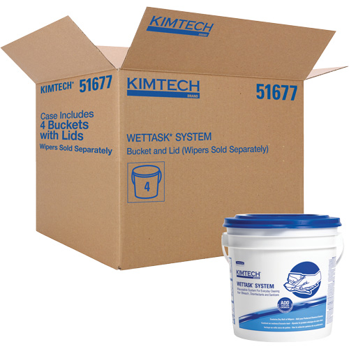 Syst&egrave;me d'essuie-tout en seau avec couvercle WetTask St. Lawrence Industrial & Safety Supply