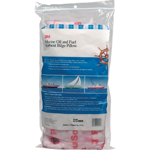Marine Oil and Fuel Absorbent Bilge Pillow, Oil Only, 15" L x 7" W, 12.1 gal Absorbency/Pkg. St. Lawrence Industrial & Safety Supply