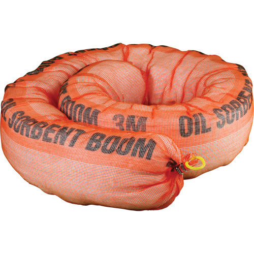 Petroleum Sorbent Boom, Oil Only, 1.5' L x 10" W, 69.3 gal Absorbancy St. Lawrence Industrial & Safety Supply