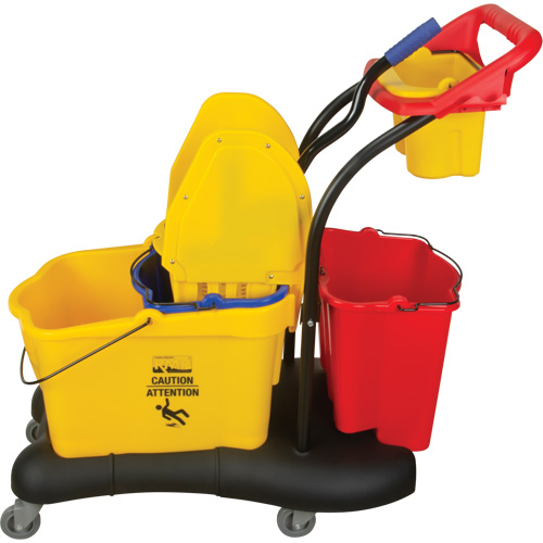 Multifunctional Mop Trolley, Down Press, 9.5 US Gal.(38 Quart), Yellow St. Lawrence Industrial & Safety Supply