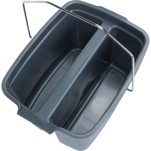 Dual Compartment Bucket, 4.75 US Gal. (19 qt.) Capacity, Grey St. Lawrence Industrial & Safety Supply