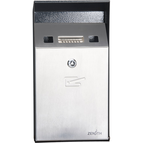 Cendrier, Montage mural, Acier inoxydable, Capacit&eacute; 1 Litre, Hauteur 11-4/5" St. Lawrence Industrial & Safety Supply