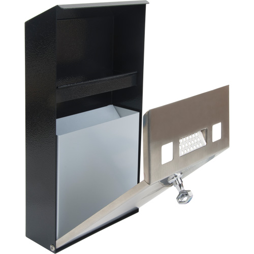 Cendrier, Montage mural, Acier inoxydable, Capacit&eacute; 1 Litre, Hauteur 11-4/5" St. Lawrence Industrial & Safety Supply