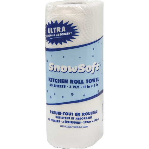 Essuie-tout pour cuisines de premi&egrave;re qualit&eacute; Snow Soft, 2 Pli, 85 Feuilles/rouleau, 8" la, 11" lo St. Lawrence Industrial & Safety Supply