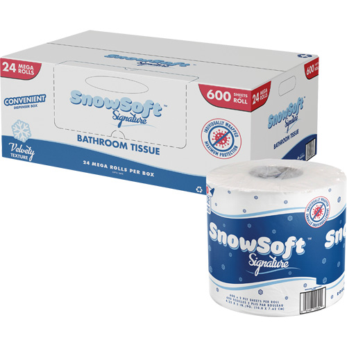 Snow Soft Premium Toilet Paper, 2 Ply, 600 Sheets/Roll, 145' Length, White St. Lawrence Industrial & Safety Supply