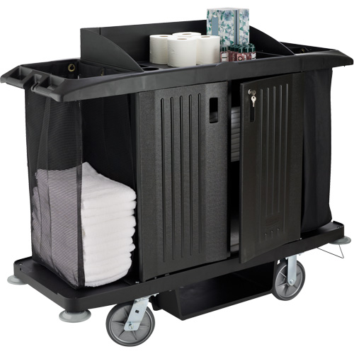 Executive Full-Size Housekeeping Cart with Doors St. Lawrence Industrial & Safety Supply