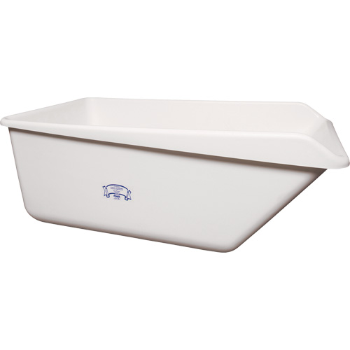 Bac de rangement &agrave; rebord inclin&eacute; avec vidange, Plastique, Blanc St. Lawrence Industrial & Safety Supply