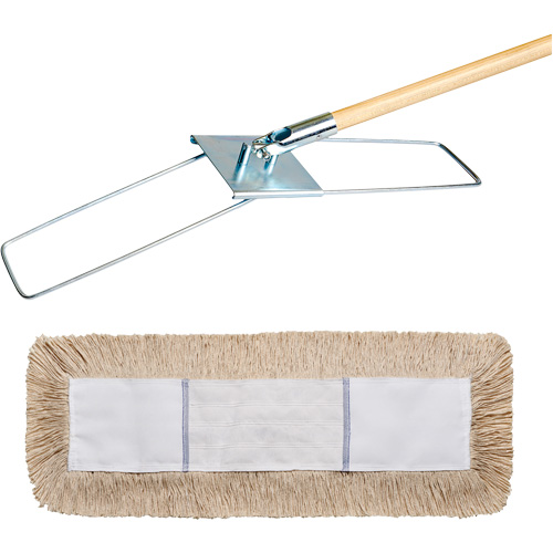 Break-Ezy Dust Mop System, Slip On Style, Cotton, 48" L x 5" W St. Lawrence Industrial & Safety Supply