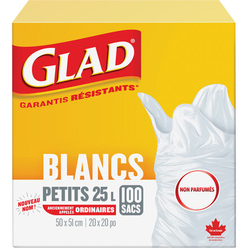 Small 25L Unscented Garbage Bags, Regular, 20" W x 20" L, White St. Lawrence Industrial & Safety Supply