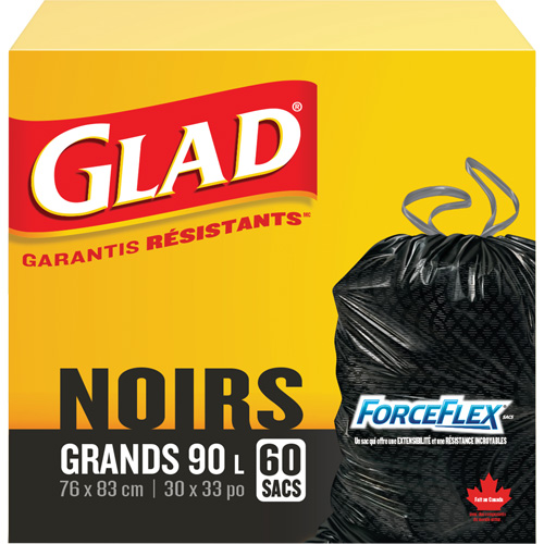 Sacs &agrave; ordures 90 L, R&eacute;gulier, 30" la x 33" lo, Noir St. Lawrence Industrial & Safety Supply