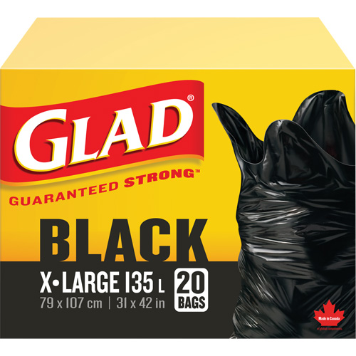 Sacs &agrave; ordures 135 L, R&eacute;gulier, 31" la x 42" lo, Noir St. Lawrence Industrial & Safety Supply