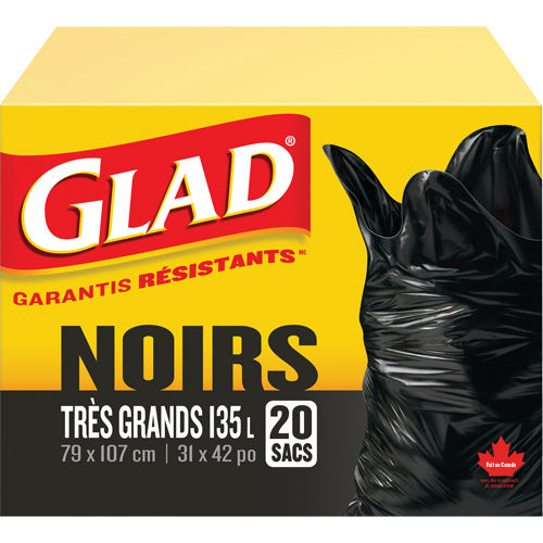 Sacs &agrave; ordures 135 L, R&eacute;gulier, 31" la x 42" lo, Noir St. Lawrence Industrial & Safety Supply