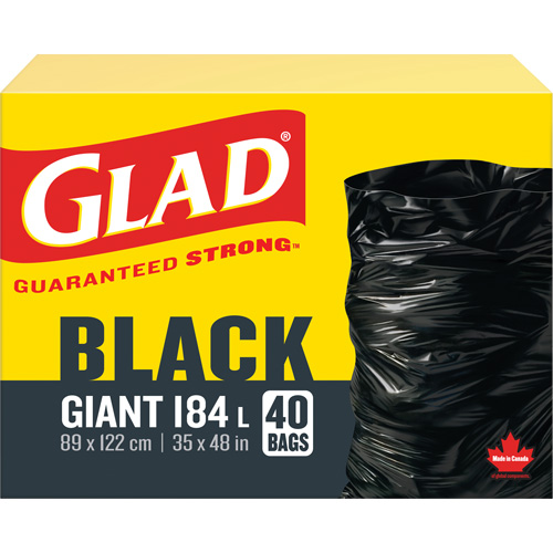 184L Garbage Bags, Regular, 35" W x 48" L, Black St. Lawrence Industrial & Safety Supply