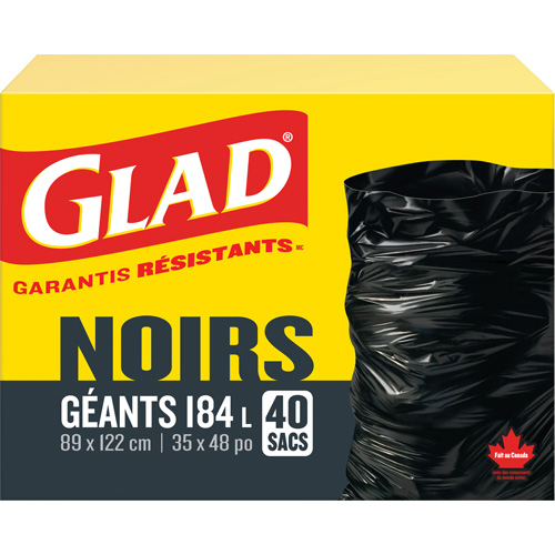 184L Garbage Bags, Regular, 35" W x 48" L, Black St. Lawrence Industrial & Safety Supply