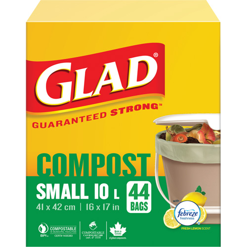 Small Compostable Bags, Regular, 17" L x 16" W, Brown, 10 L (3 Gal.) Capacity St. Lawrence Industrial & Safety Supply