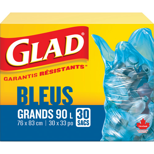 45L Recycling Bags, Regular, 30" W x 33" L, Blue St. Lawrence Industrial & Safety Supply