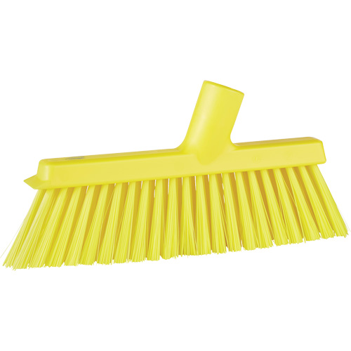 Dustpan Broom with Angled Thread, Medium Bristles, 10", Polyester, Yellow St. Lawrence Industrial & Safety Supply