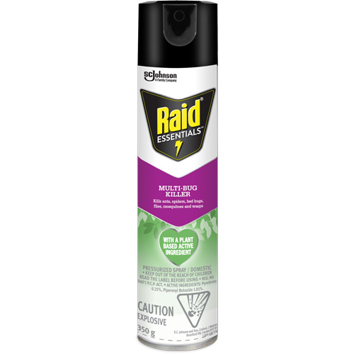 Insecticide polyvalent Essentials Raid, 350 g, Canette a&eacute;rosol St. Lawrence Industrial & Safety Supply