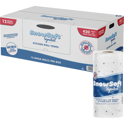 Rouleau dessuie-tout de cuisine Signature de Snow Soft, 2 Pli, 420 Feuilles/rouleau, 4,5" la, 11" lo St. Lawrence Industrial & Safety Supply