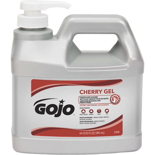 Nettoyant &agrave; mains, Gel/Pierre ponce, 1,89 L, Bouteille &agrave; pompe, Cerise St. Lawrence Industrial & Safety Supply