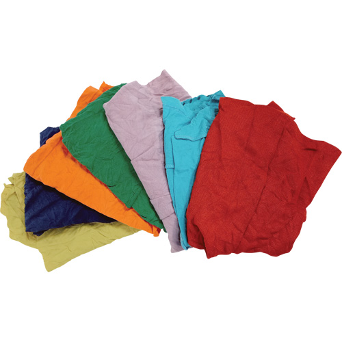 Chiffons fabriqu&eacute;s &agrave; partir de mat&eacute;riaux recycl&eacute;s, Coton, M&eacute;lange de couleurs, 25 lb St. Lawrence Industrial & Safety Supply