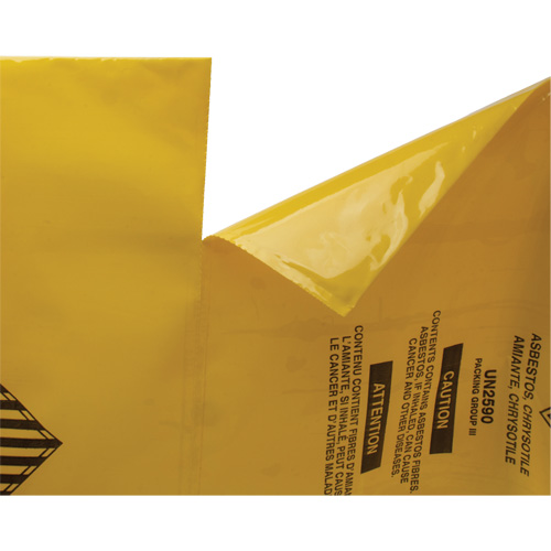 Doublures pour d&eacute;chets dangereux, Amiante, 40" lo x 26" la, 3 mils St. Lawrence Industrial & Safety Supply
