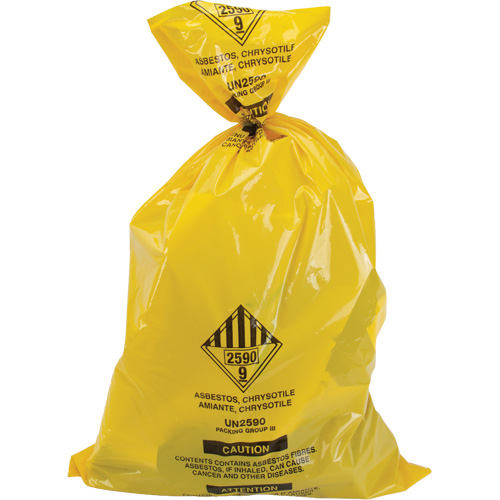 Doublures pour d&eacute;chets dangereux, Amiante, 40" lo x 26" la, 3 mils St. Lawrence Industrial & Safety Supply