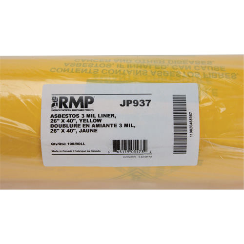 Doublures pour d&eacute;chets dangereux, Amiante, 40" lo x 26" la, 3 mils St. Lawrence Industrial & Safety Supply