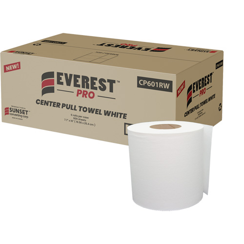 Essuie-mains en papier blanc, 1 pli, D&eacute;rouler par le centre St. Lawrence Industrial & Safety Supply