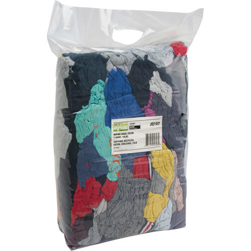 Recycled Material Wiping Rags, Cotton, Mix Colours, 10 lbs. St. Lawrence Industrial & Safety Supply