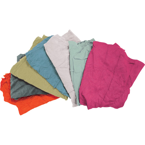 Chiffons fabriqu&eacute;s &agrave; partir de mat&eacute;riaux recycl&eacute;s, Tissu &eacute;ponge, M&eacute;lange de couleurs, 25 lb St. Lawrence Industrial & Safety Supply