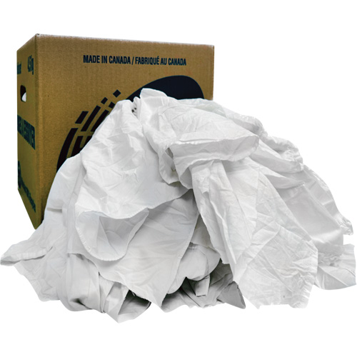 Recycled Wiping Rags, Cotton, White, 10 lbs. St. Lawrence Industrial & Safety Supply