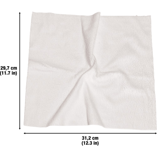 Chiffons lavables pour le nettoyage, Microfibre, Blanc St. Lawrence Industrial & Safety Supply