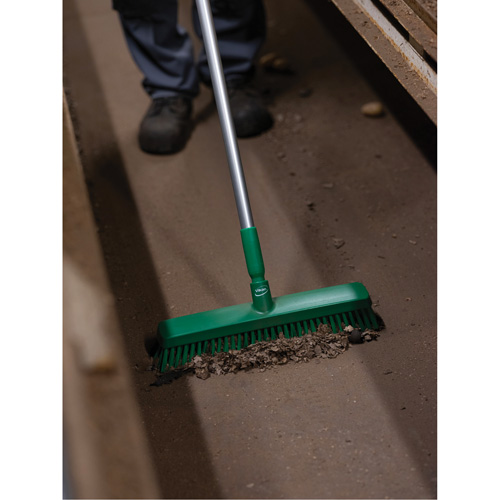 Push Broom Head, Fine/Stiff Bristles, 16-1/2", Polyester/Polypropylene, Green St. Lawrence Industrial & Safety Supply