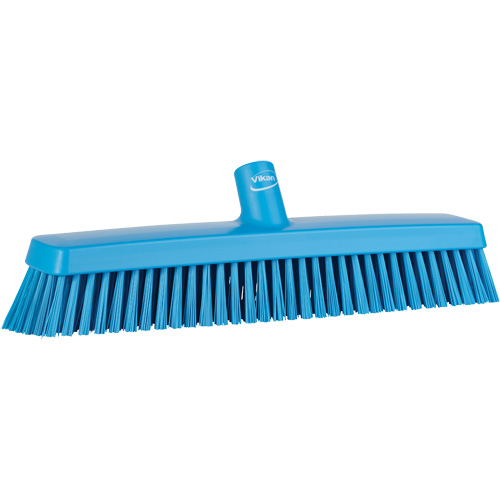 Push Broom Head, Fine/Stiff Bristles, 16-1/2", Polyester/Polypropylene, Blue St. Lawrence Industrial & Safety Supply