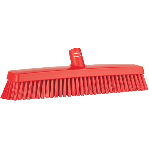 Push Broom Head, Fine/Stiff Bristles, 16-1/2", Polyester/Polypropylene, Red St. Lawrence Industrial & Safety Supply