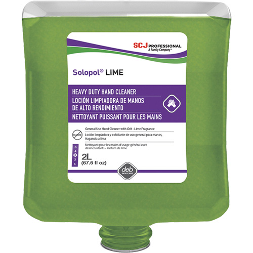 Savon de puissance moyenne pour les mains Solopol, Pierre ponce, 2 L, Cartouche en plastique, Lime St. Lawrence Industrial & Safety Supply