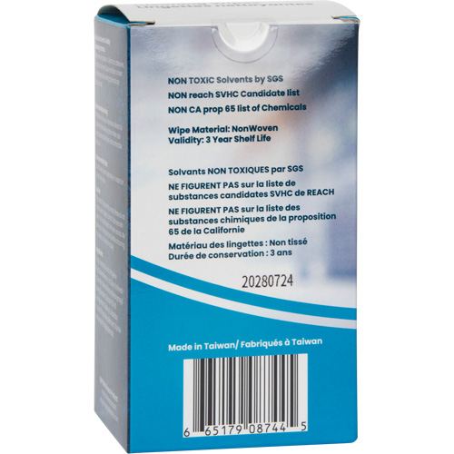 Lingettes nettoyantes emball&eacute;es individuellement, 12 lingettes, 8" x 9-1/2" St. Lawrence Industrial & Safety Supply