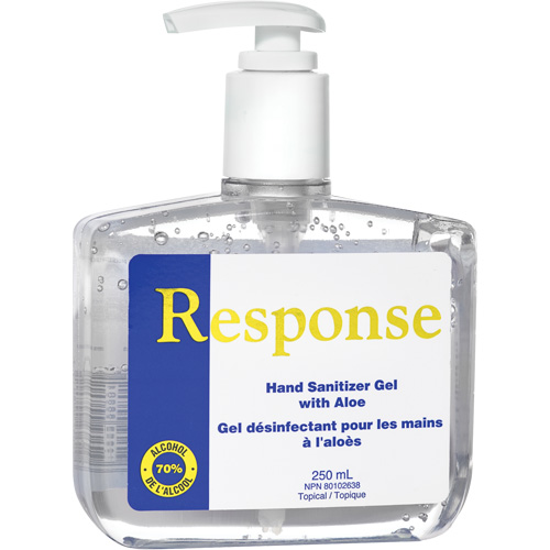 Gel d&eacute;sinfectant pour les mains &agrave; l'alo&egrave;s Response, 250 ml, Bouteille &agrave; pompe, 70 % alcool St. Lawrence Industrial & Safety Supply