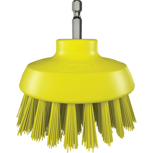 Brosse ronde HyDrive pour perceuse, Soies Tr&egrave;s ferme, Longueur de 3-1/10", Jaune St. Lawrence Industrial & Safety Supply